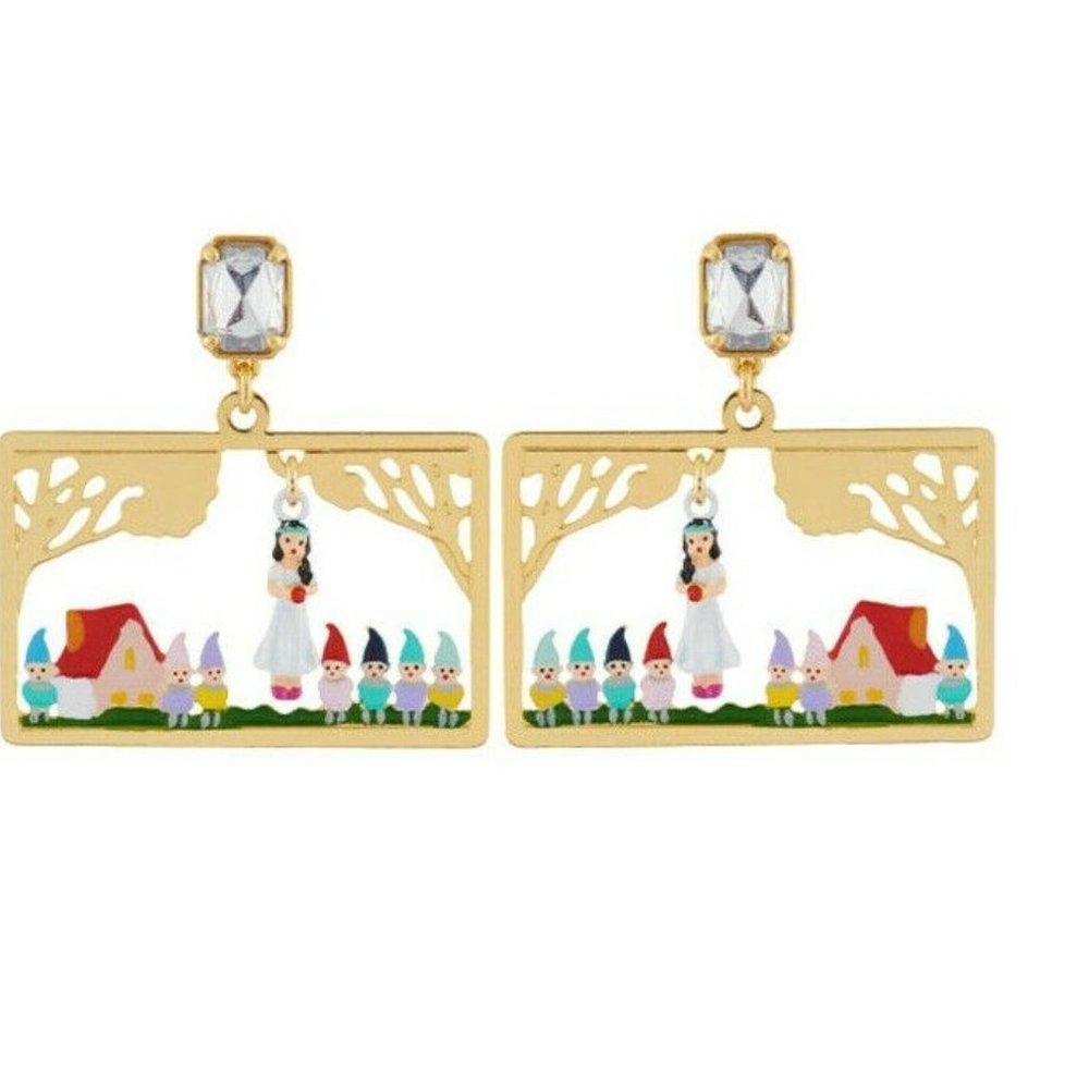 Les Nereides N2 Snow White And Seven Drawf Cottage Hoop Earrings